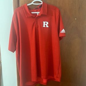 Mens Adidas Golf Polo - Rutgers / XL Red Adidas Golf Polo